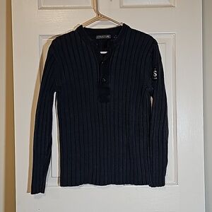 STRUCTURE CABLE KNIT 90s Vintage Sweater Blue  Durable Heavy Size S